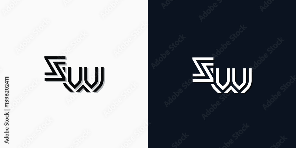 Modern Abstract Initial letter SW logo. Modern Abstract Initial letter SW logo.