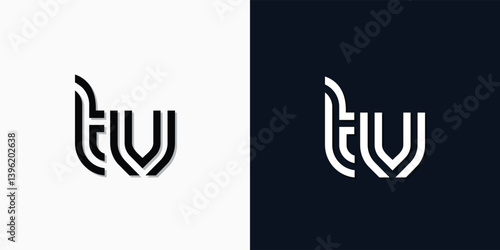 Modern Abstract Initial letter TV logo.