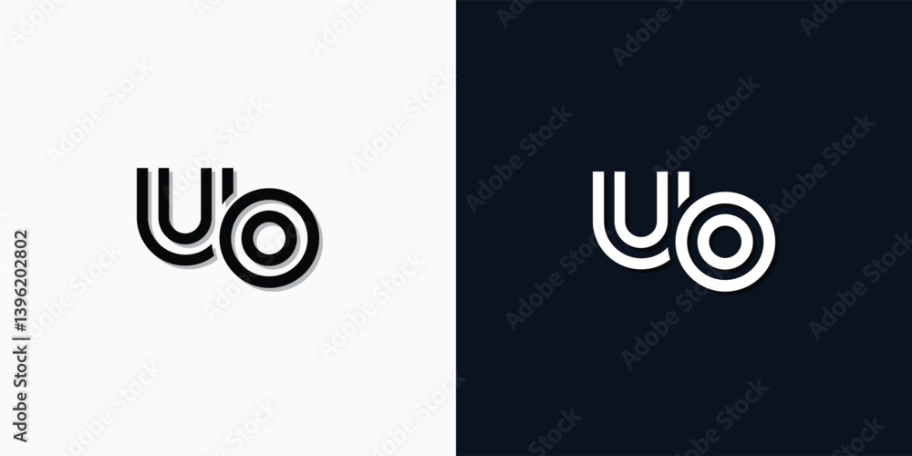 Modern Abstract Initial letter UO logo. Modern Abstract Initial letter UO logo.