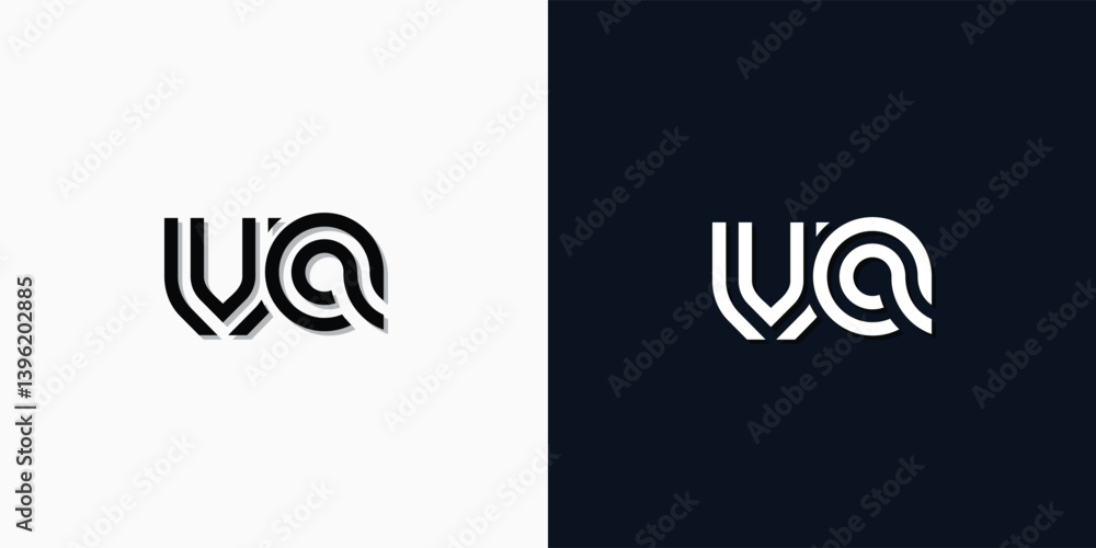Modern Abstract Initial letter VA logo.