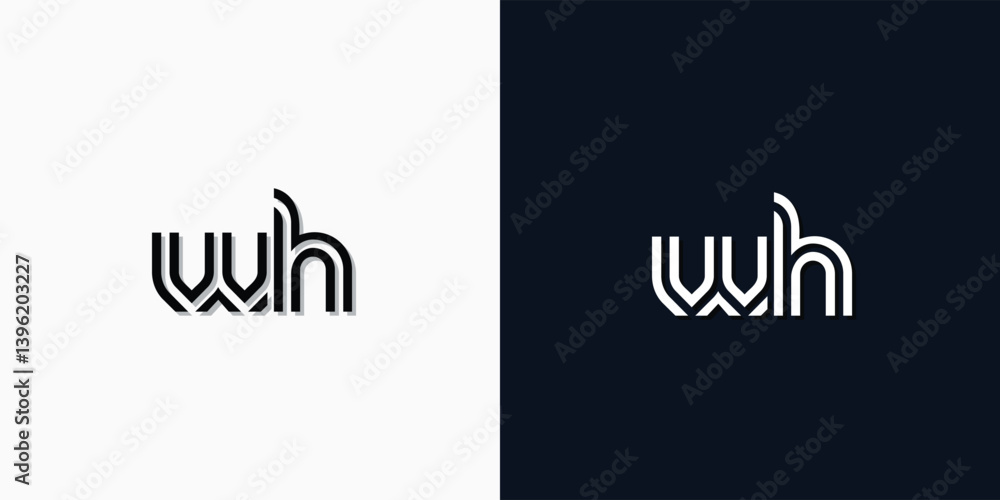 Modern Abstract Initial letter WH logo. Modern Abstract Initial letter WH logo.