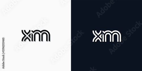 Modern Abstract Initial letter XM logo.