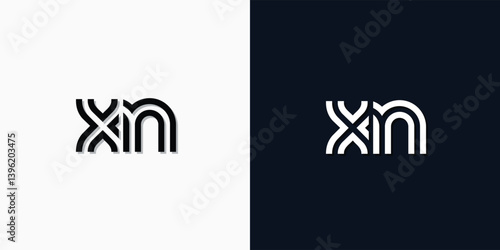 Modern Abstract Initial letter XN logo.