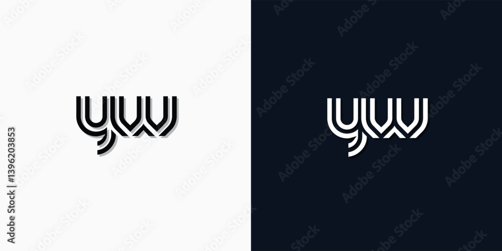 Modern Abstract Initial letter YW logo. Modern Abstract Initial letter YW logo.