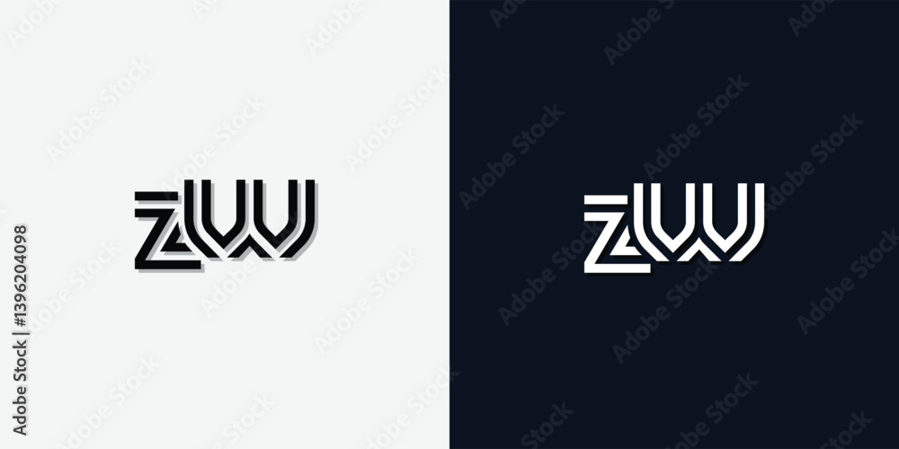 Modern Abstract Initial letter ZW logo. Modern Abstract Initial letter ZW logo.