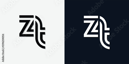 Modern Abstract Initial letter ZT logo.