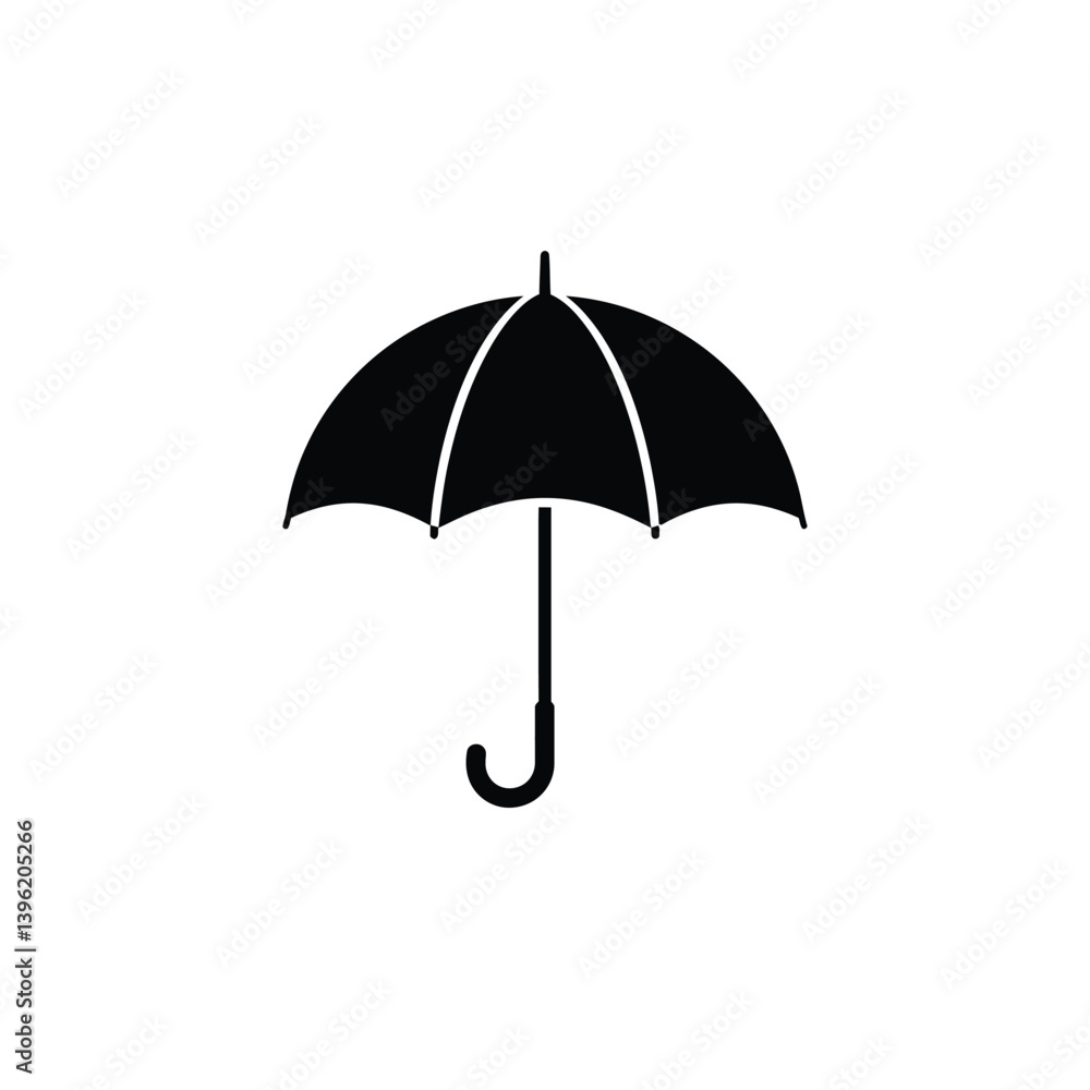 Black Umbrella Icon Vector Illustration For Protection And Rainy Weather Concept Black Umbrella Icon Vector Illustration For Protection And Rainy Weather Concept
