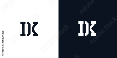 Creative abstract initial letter DK logo.