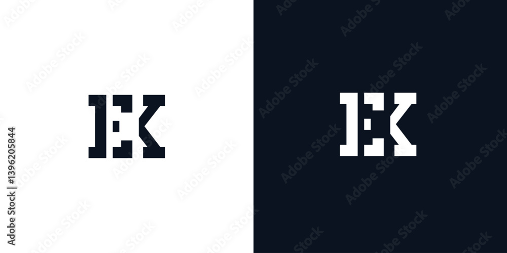 Creative abstract initial letter EK logo. Creative abstract initial letter EK logo.