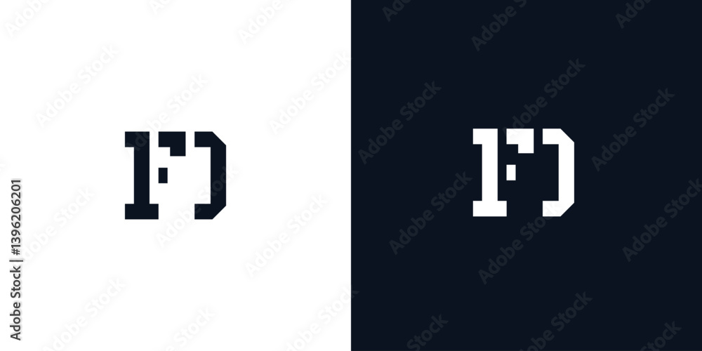 Fototapeta premium Creative abstract initial letter FD logo.