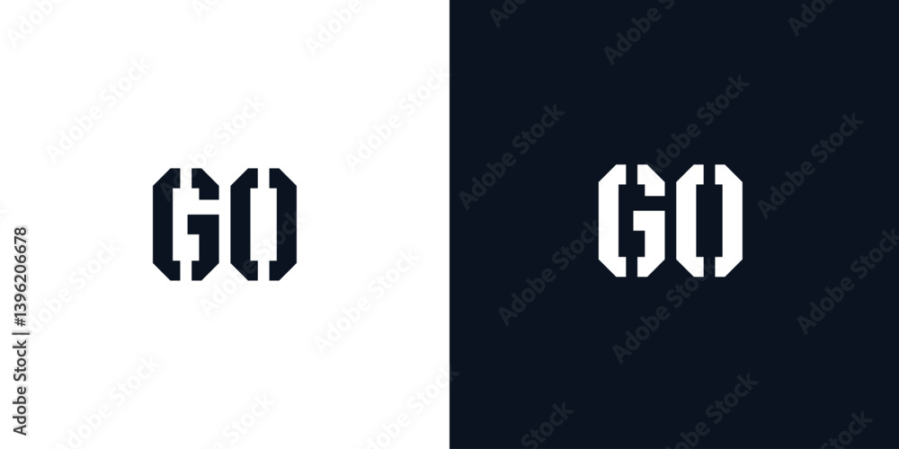 Creative abstract initial letter GO logo. Creative abstract initial letter GO logo.