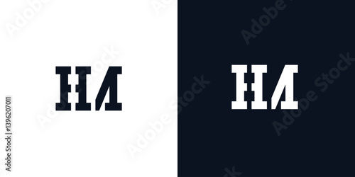 Creative abstract initial letter HM logo.