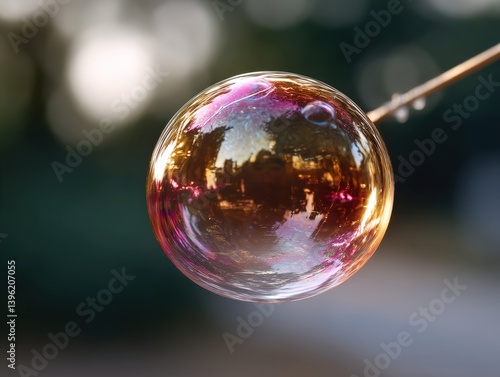A single bubble reflects a ...