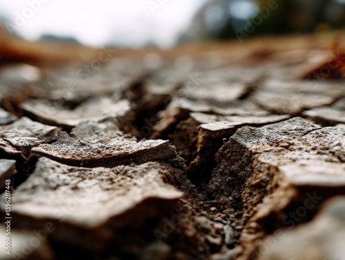 Cracked earth with dry soil...