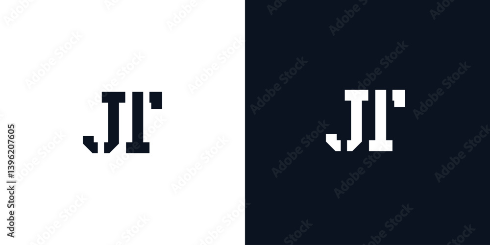 Fototapeta premium Creative abstract initial letter JT logo.