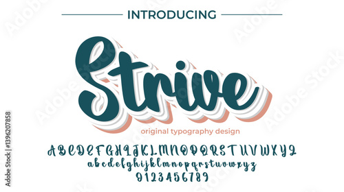 Strive Font Stylish brush painted an uppercase vector letters, alphabet, typeface