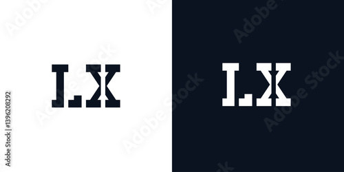 Creative abstract initial letter LX logo.