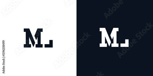Creative abstract initial letter ML logo.