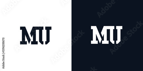 Creative abstract initial letter MU logo.