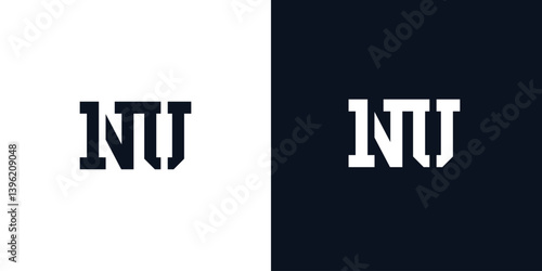 Creative abstract initial letter NU logo.