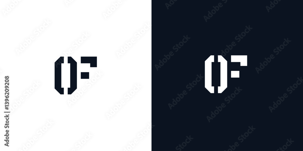 Creative abstract initial letter OF logo. Creative abstract initial letter OF logo.