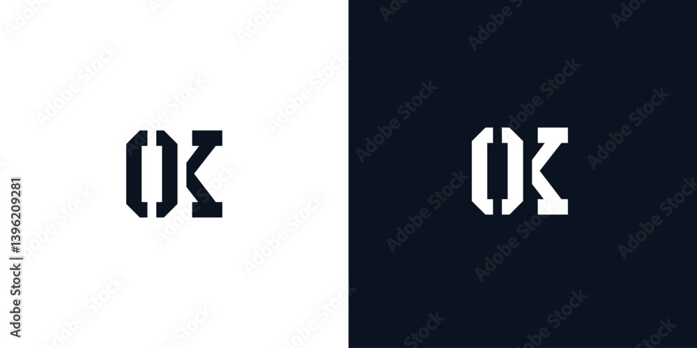 Fototapeta premium Creative abstract initial letter OK logo.