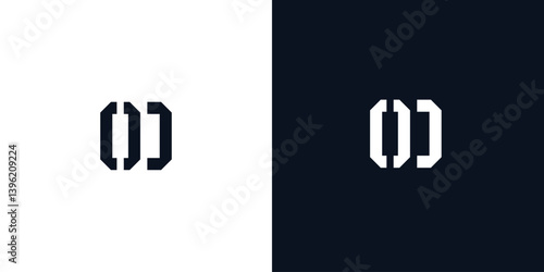 Creative abstract initial letter OD logo.