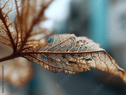 Delicate dried leaf with in...