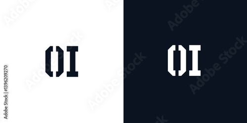 Creative abstract initial letter OI logo.