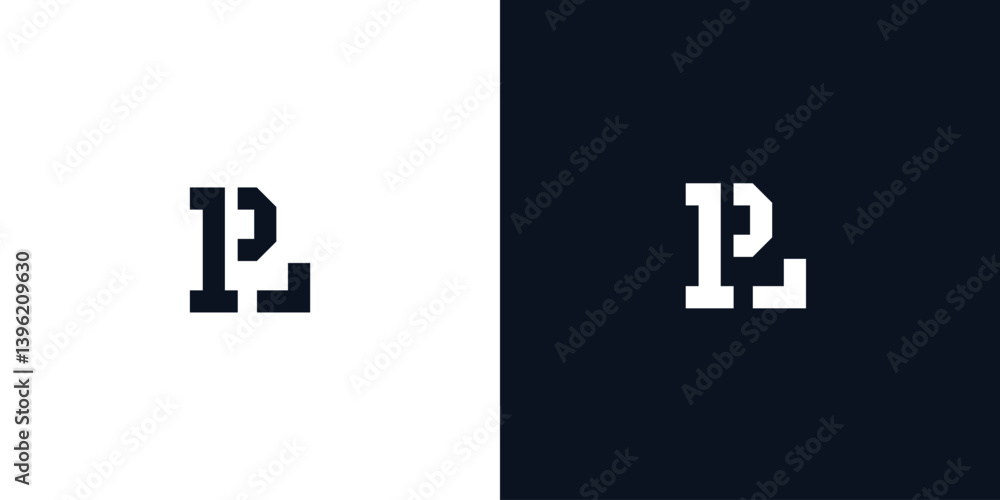 Obraz premium Creative abstract initial letter PL logo.