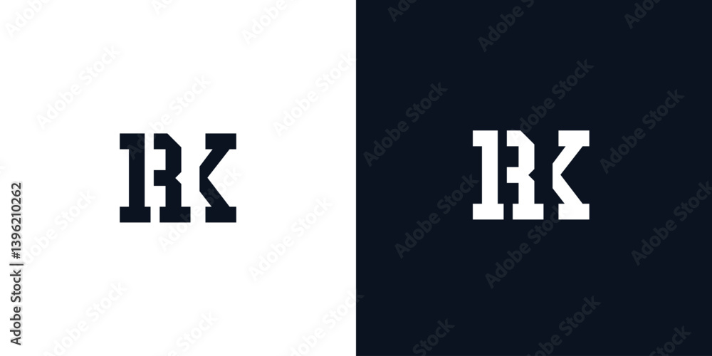 Obraz premium Creative abstract initial letter RK logo.