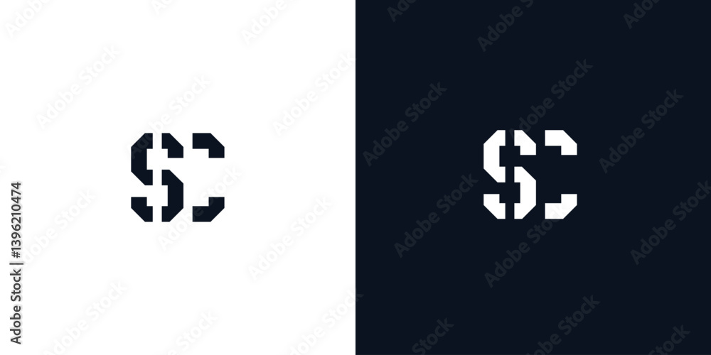 Creative abstract initial letter SC logo. Creative abstract initial letter SC logo.
