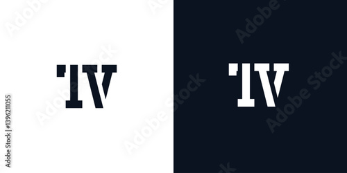 Creative abstract initial letter TV logo.
