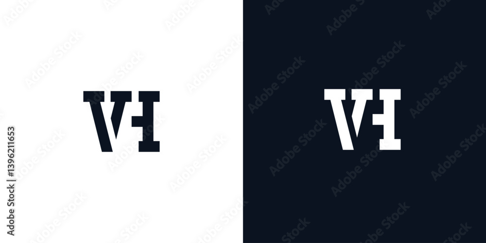 Obraz premium Creative abstract initial letter VH logo.