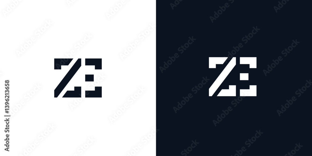 Creative abstract initial letter ZE logo. Creative abstract initial letter ZE logo.