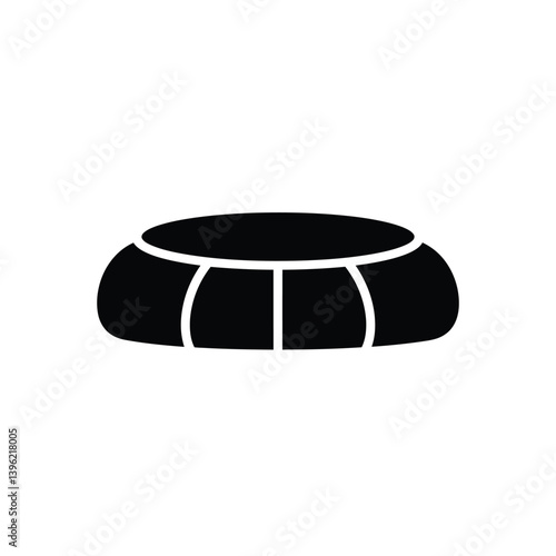 Minimalist Black Pouf Illustration Versatile Interior Design Element Isolated Vector Design