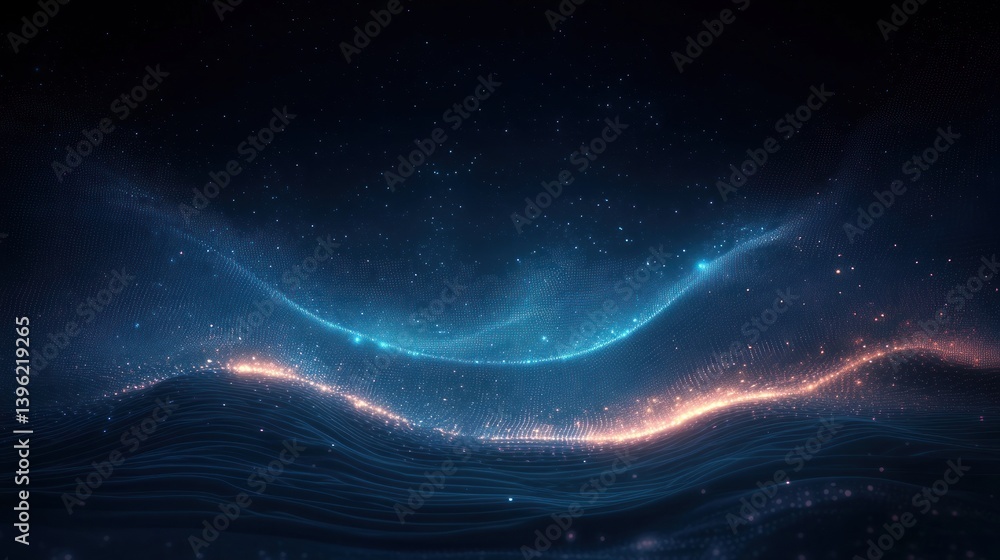 Fototapeta premium Futuristic Abstract Digital Technology Background with Glowing Dots and Cyberpunk Aesthetic