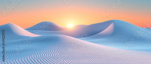 Sunrise over a serene desert landscape