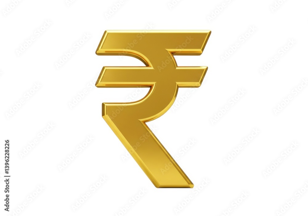 Fototapeta premium Indian rupee symbol currency finance investment concept isolated on white background