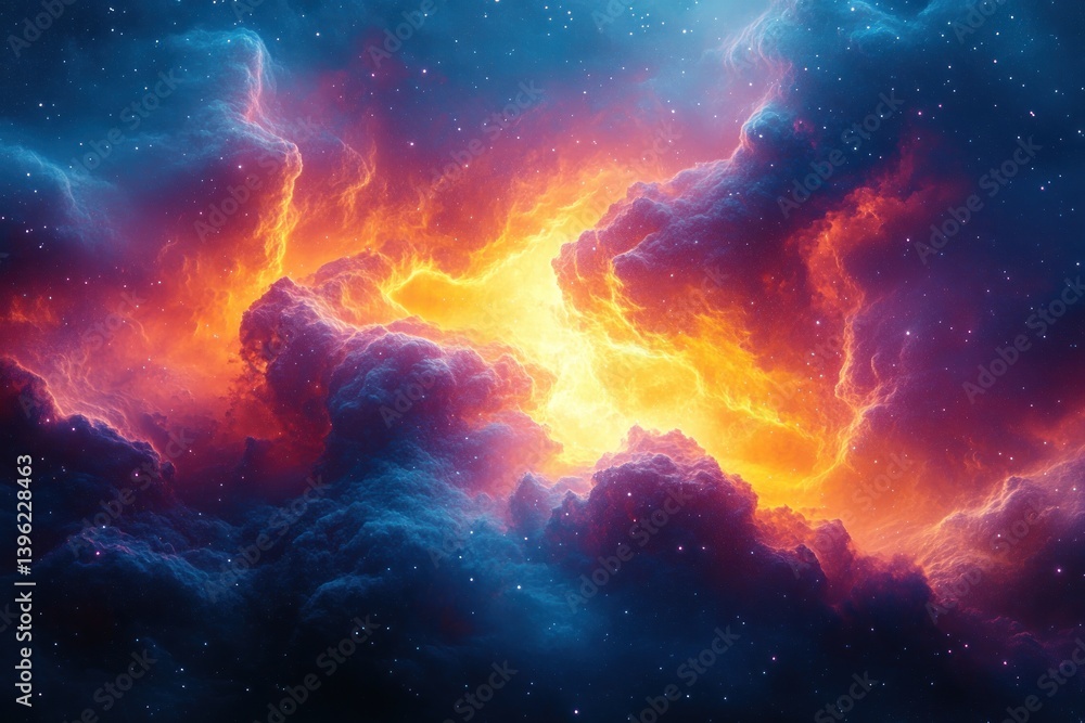 Ethereal Cosmic Nebula with Radiant Young Stars in a Dreamlike Universe Ethereal Cosmic Nebula with Radiant Young Stars in a Dreamlike Universe
