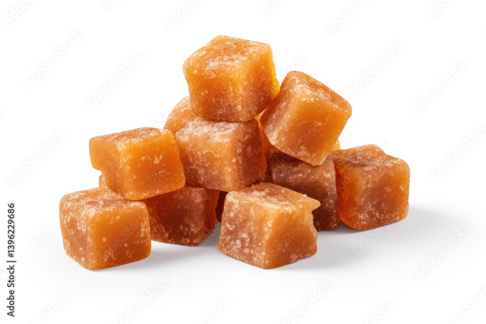 Cube Jaggery Pieces on transparent background Cube Jaggery Pieces on transparent background