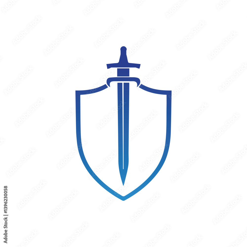 Creative Sword and Shield Logo Design Illustration Template Creative Sword and Shield Logo Design Illustration Template