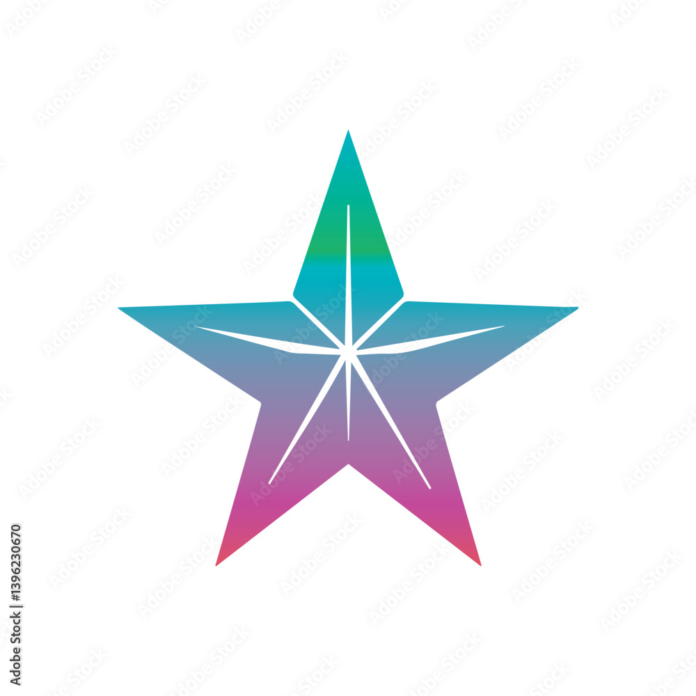 Obraz premium Creative Star Logo Design Illustration Template