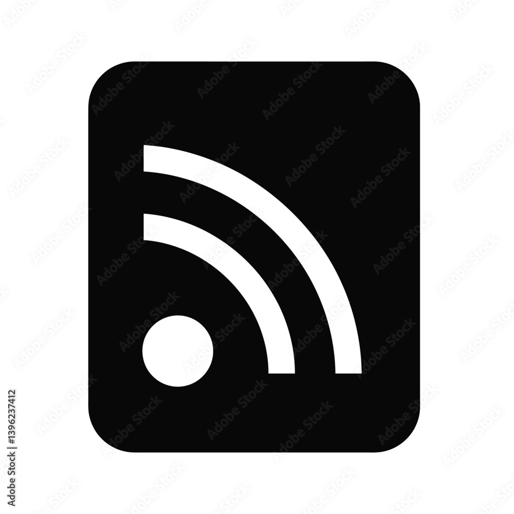 Black And White Rss Icon Illustration For Digital Media Content Update Black And White Rss Icon Illustration For Digital Media Content Update