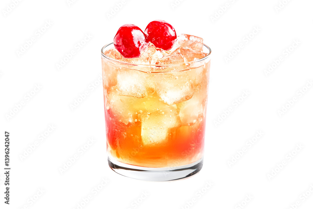 Refreshing Iced Cocktail with Cherries Summery Drink Perfect for a Hot Day Refreshing Iced Cocktail with Cherries Summery Drink Perfect for a Hot Day
