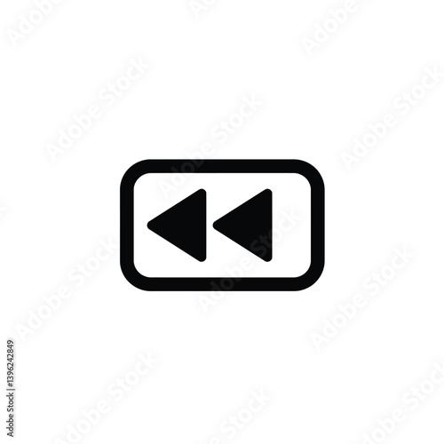 Free Download Fast Rewind Button Icon Vector Illustration For Ui Design And Media Player - GFXLoad