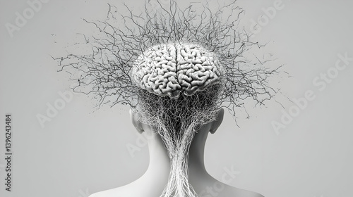 Abstract Digital Brain Exploding