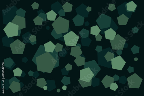 Green pentagon shapes build a soft abstract background style, suitable for eco-friendly designs, health graphics, or botanical themes.