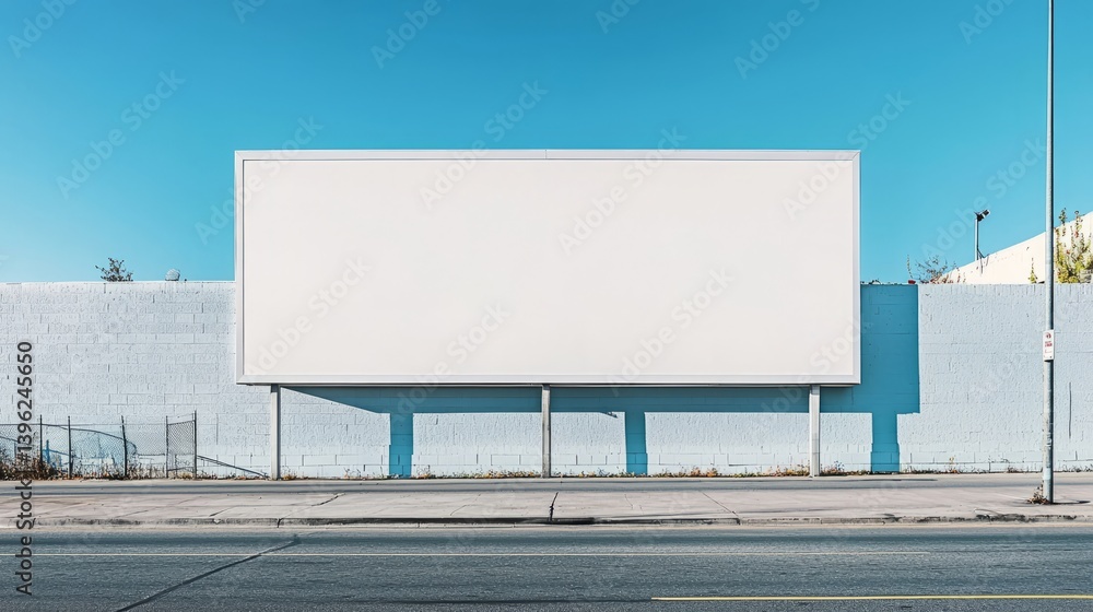 Empty Billboard Against Blue Sky in Urban Setting with Copy Space Empty Billboard Against Blue Sky in Urban Setting with Copy Space