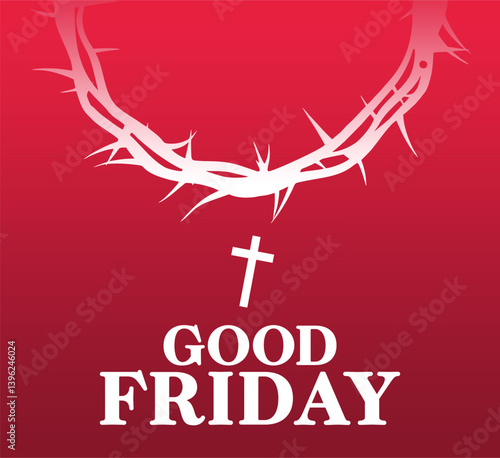 happy good friday with cross silhouette